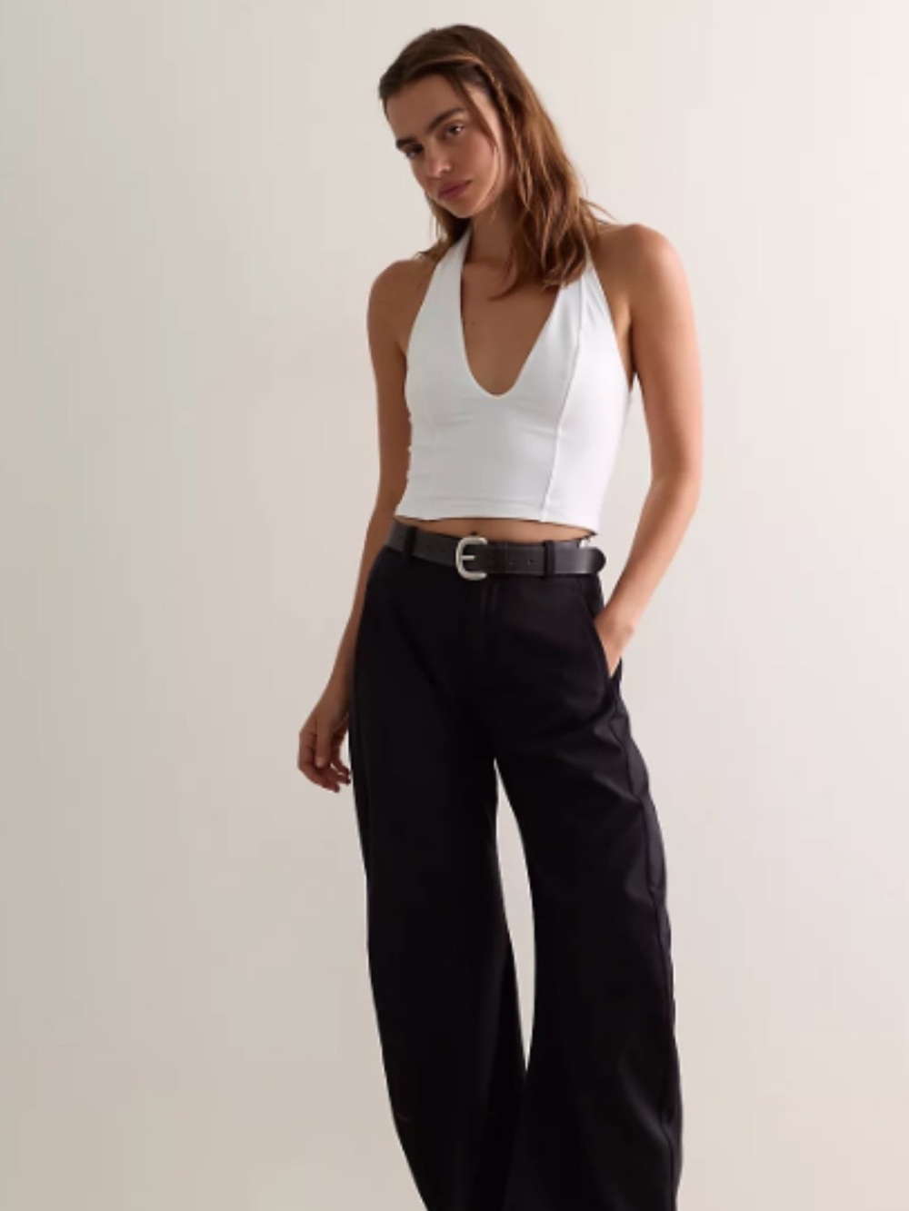 Free People Intimately White Halter Crop Tank Top Size Small & Medium NWT - Picture 2 of 8